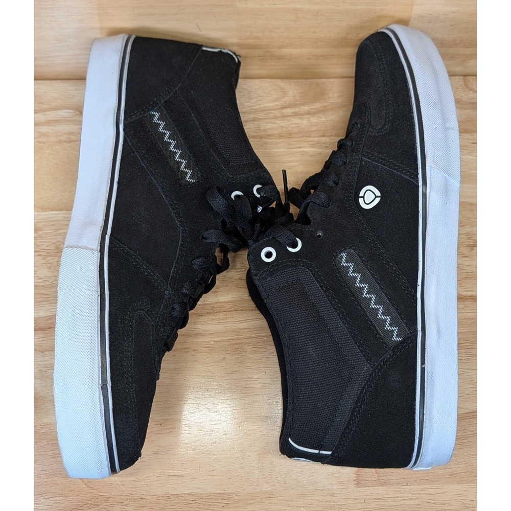 Circa Union Mens Black White Leather Mid Top Skate Shoes Size 12 BKWH LYG02-13 - Picture 8 of 11